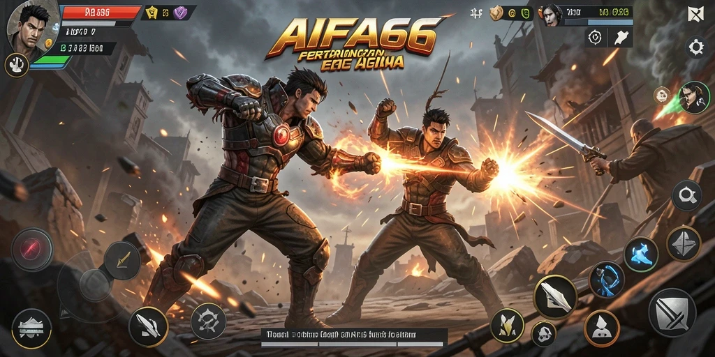 Tangkapan layar AIFA66 menampilkan pertempuran seru di arena action.