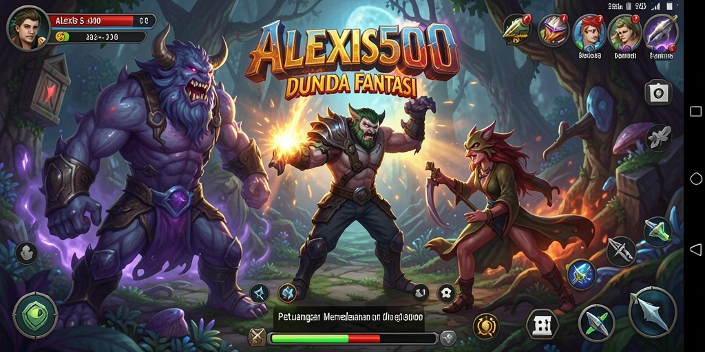 Screenshot gameplay ALEXIS500 menunjukkan petualangan yang menarik.