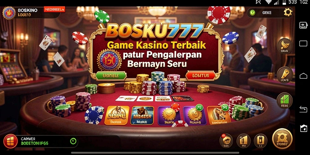 Screenshot gameplay BOSKU777 menampilkan variasi permainan Kasino yang menarik.