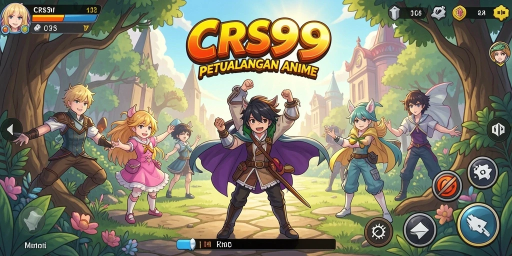 Tampilan gameplay menarik dalam CRS99 dengan karakter anime yang menawan.