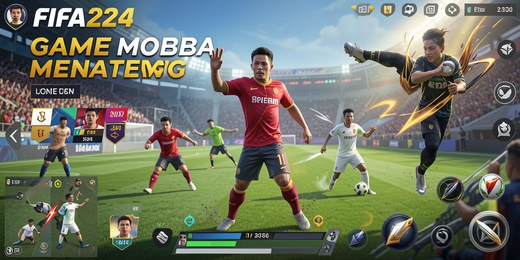 Menggambarkan aksi seru dalam pertempuran MOBA.