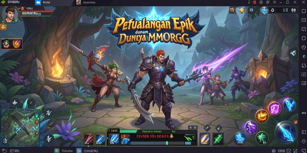 Tangkapan layar gameplay IDNSERU yang menunjukkan petualangan epik di dunia MMORPG.