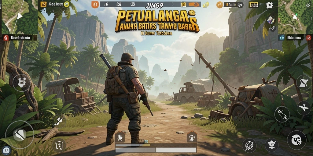 Screenshot menampilkan aksi seru dalam gameplay Open World JIN69.