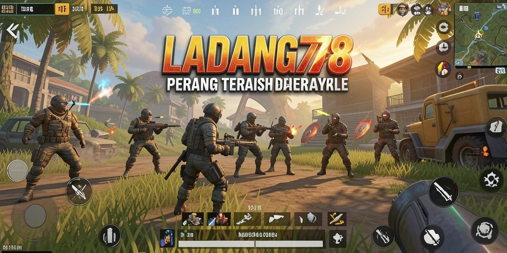 Tampilan menarik dari gameplay LADANG78 di arena Battle Royale.