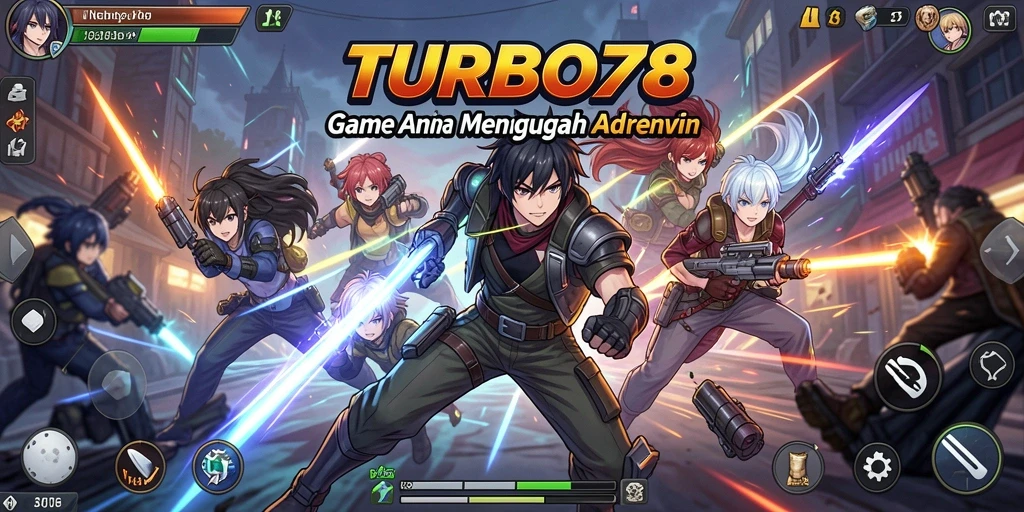 Tampilan gameplay seru TURBO78 dengan karakter Anime yang menarik.