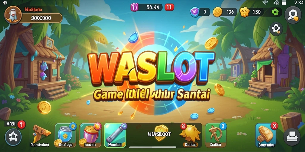 Screenshot gameplay WASLOT menunjukkan aktivitas mengumpulkan sumber daya.